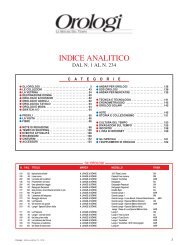 INDICE ANALITICO - Orologi