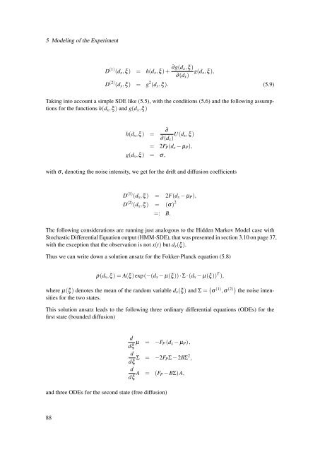 Diffusion Processes with Hidden States from ... - FU Berlin, FB MI