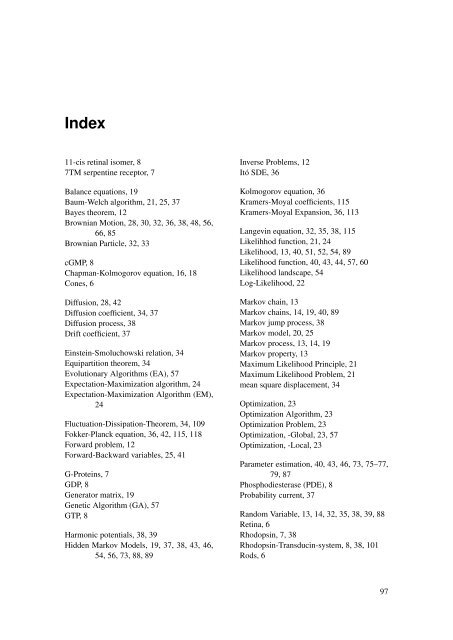 Diffusion Processes with Hidden States from ... - FU Berlin, FB MI