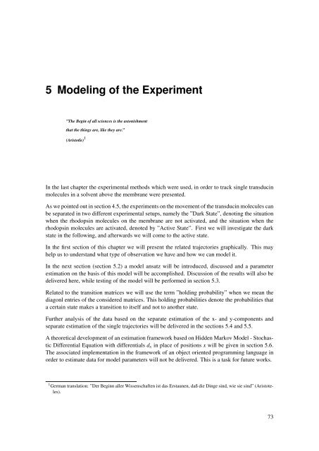 Diffusion Processes with Hidden States from ... - FU Berlin, FB MI