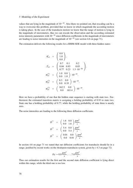 Diffusion Processes with Hidden States from ... - FU Berlin, FB MI