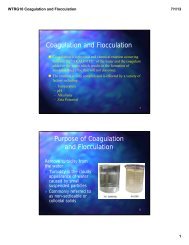 Coagulation and Flocculation Purpose of Coagulation and ...