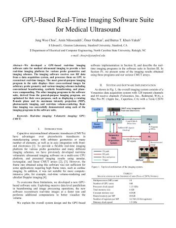 GPU-Based Real-Time Imaging Software Suite for Medical Ultrasound