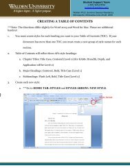 creating a table of contents - Writing Center