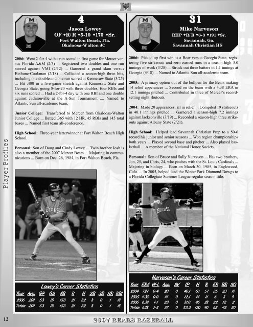 Baseball Media Guide (PDF) - Mercer University