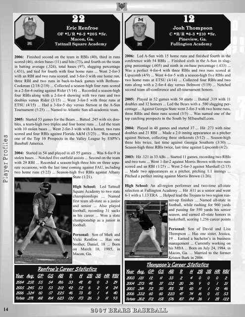 Baseball Media Guide (PDF) - Mercer University