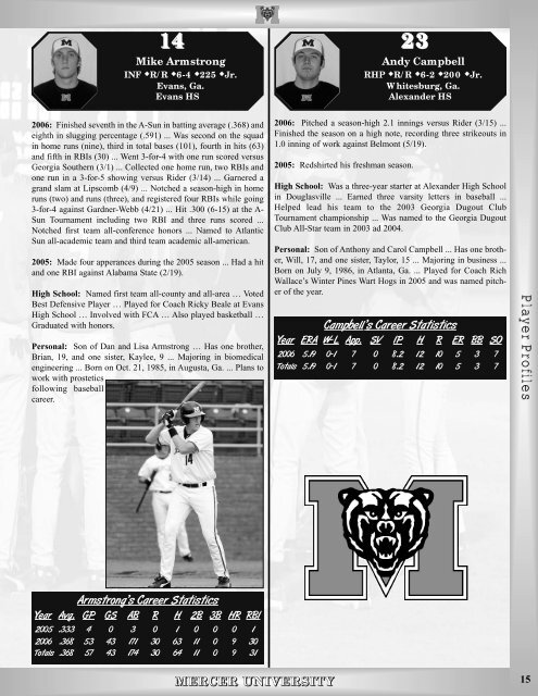 Baseball Media Guide (PDF) - Mercer University