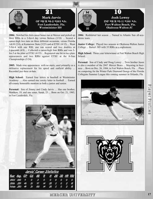 Baseball Media Guide (PDF) - Mercer University