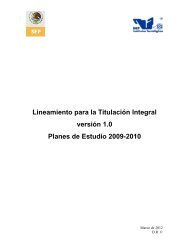 Lineamiento para la Titulación Integral versión 1.0 Planes de ... - ITCJ