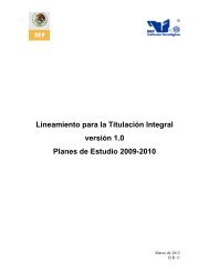 Lineamiento para la TitulaciÃ³n Integral versiÃ³n 1.0 Planes de ... - ITCJ