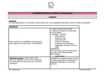 1 SLAGINGSCRITERIA A-& B-BREVET (ruiterbrevetten) A ... - VLP