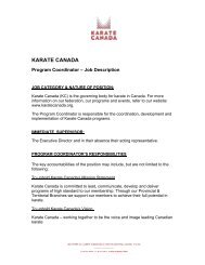 Program Coordinator â Job Description - Karate Canada