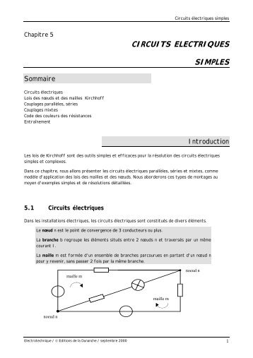 CIRCUITS ELECTRIQUES SIMPLES - Epsic