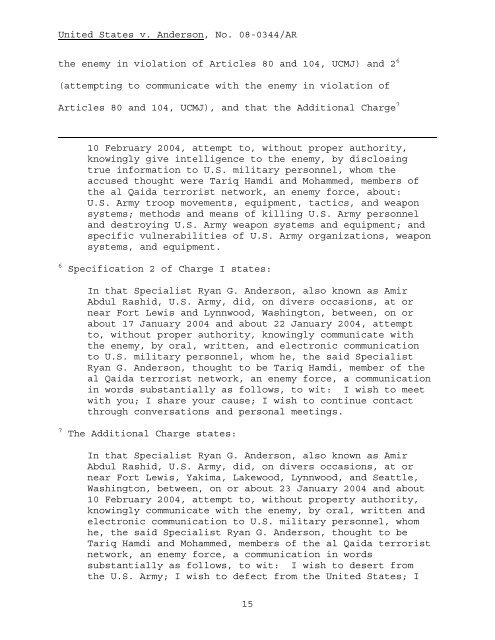 United States v. Anderson - U.S. Court of Appeals for the Armed ...