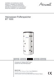 Heizwasser-Pufferspeicher BT 1000 - Airwell