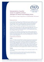 Interpretation of quality clause in naphtha contract ... - Ince & Co