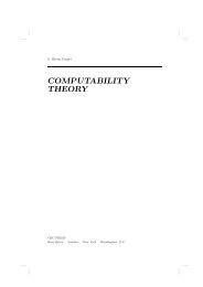 COMPUTABILITY THEORY