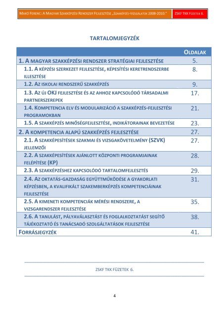 A szakkÃ©pzÃ©si rendszer Ã¡talakulÃ¡sa - Zskf.hu