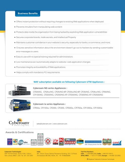 Download WAF Brochure - Cyberoam