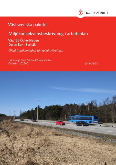 VÃ¤stsvenska paketet MiljÃ¶konsekvensbeskrivning i arbetsplan