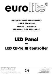 EUROLITE LED Panel for CB-16 Controller user manual