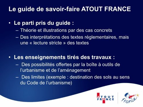 PrÃ©sentation des travaux d'ATOUT FRANCE