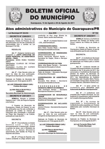 Boletim Oficial 750 - Prefeitura de Guarapuava