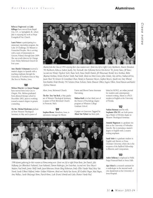 Northwestern College | Classic - Winter 2003-04