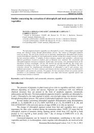 Studies concerning the extraction of chlorophyll and ... - Rombio.eu