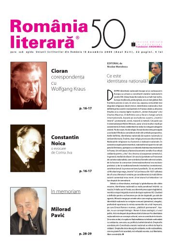 Cioran coresponden]a cu Wolfgang Kraus In memoriam Milorad ...