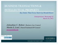 BUSINESS TRANSACTIONS & INTELLECTUAL PROPERTY