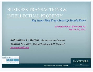 BUSINESS TRANSACTIONS & INTELLECTUAL PROPERTY