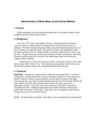 Determination of Molar Mass via the Dumas Method