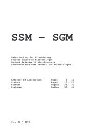 Swiss Society for Microbiology Société Suisse de Microbiologie ...