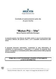 (Fascicolo informativo Mutuo PiÃ¹ - Vita) - Gruppo Assicurativo Arca