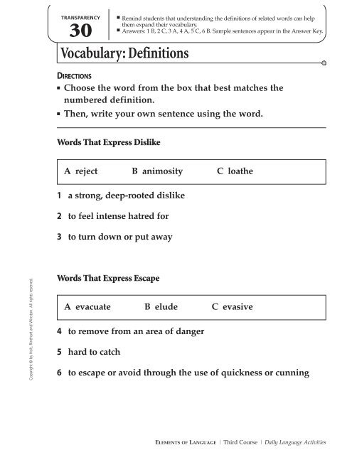 Vocabulary_33 pages of exercises w Ans. Keys.pdf - Azinga Cartoons