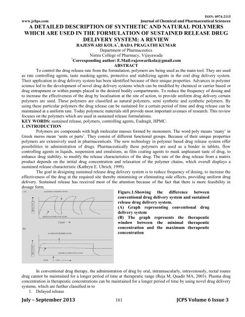 a detailed description of synthetic and natural polymers ... - jchps