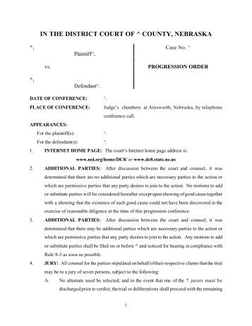 E-09A - Prog Order abbv (PD) - District Court of Nebraska: Eighth ...
