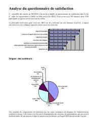 Analyse du questionnaire de satisfaction - JRES 2005