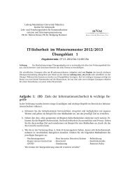 IT-Sicherheit im Wintersemester 2012/2013 Übungsblatt 1 - Ludwig ...