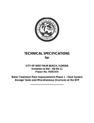 TECHNICAL SPECIFICATIONS for - City of West Palm Beach