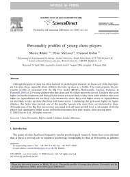 Personality profiles of young chess players - Brunel University