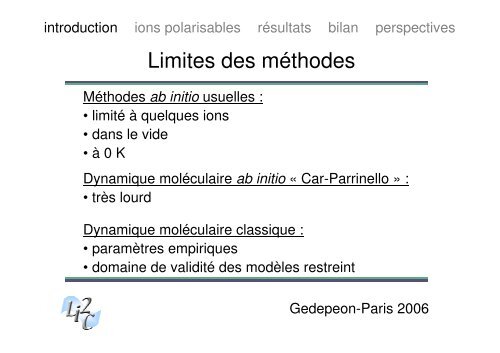 Simulation par dynamique molÃ©culaire des sels fondus - gedepeon