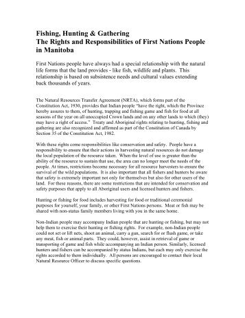 Fishing, Hunting & Gathering The Rights and Responsibilities of ...