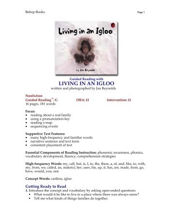 Guided Reading with LIVING IN AN IGLOO - Lee & Low Books