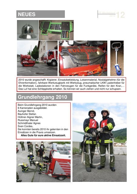 !!Jahresbericht 2010 - Freiwillige Feuerwehr Micheldorf in OÖ