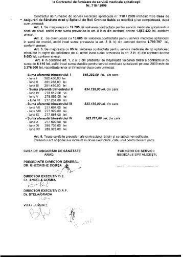 Act aditional din 2009 la Contractul CAS