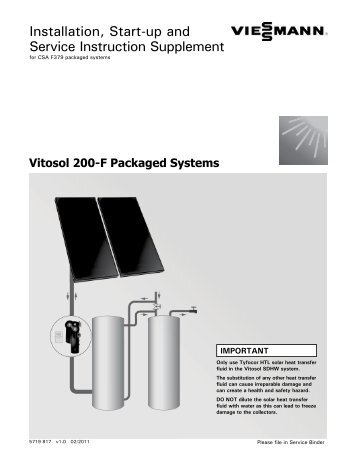 Vitosol 200-F Packaged Systems - Viessmann