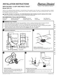 INSTALLATION INSTRUCTIONS - American Standard