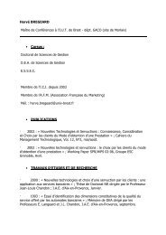 Hervé BREGEARD Maître de Conférences à l'I.U.T. de Brest - dépt ...